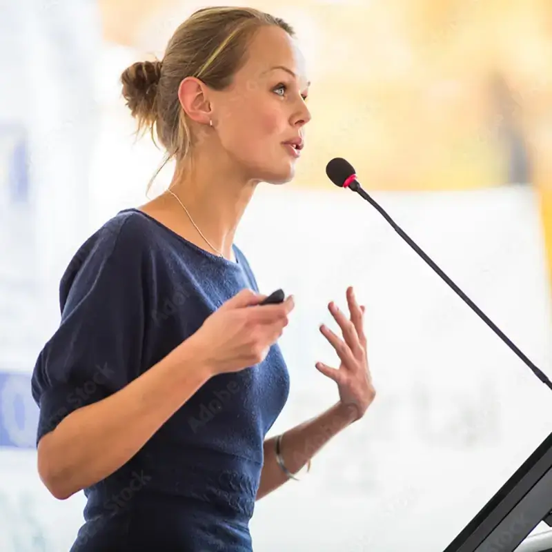 Woman giving presentation