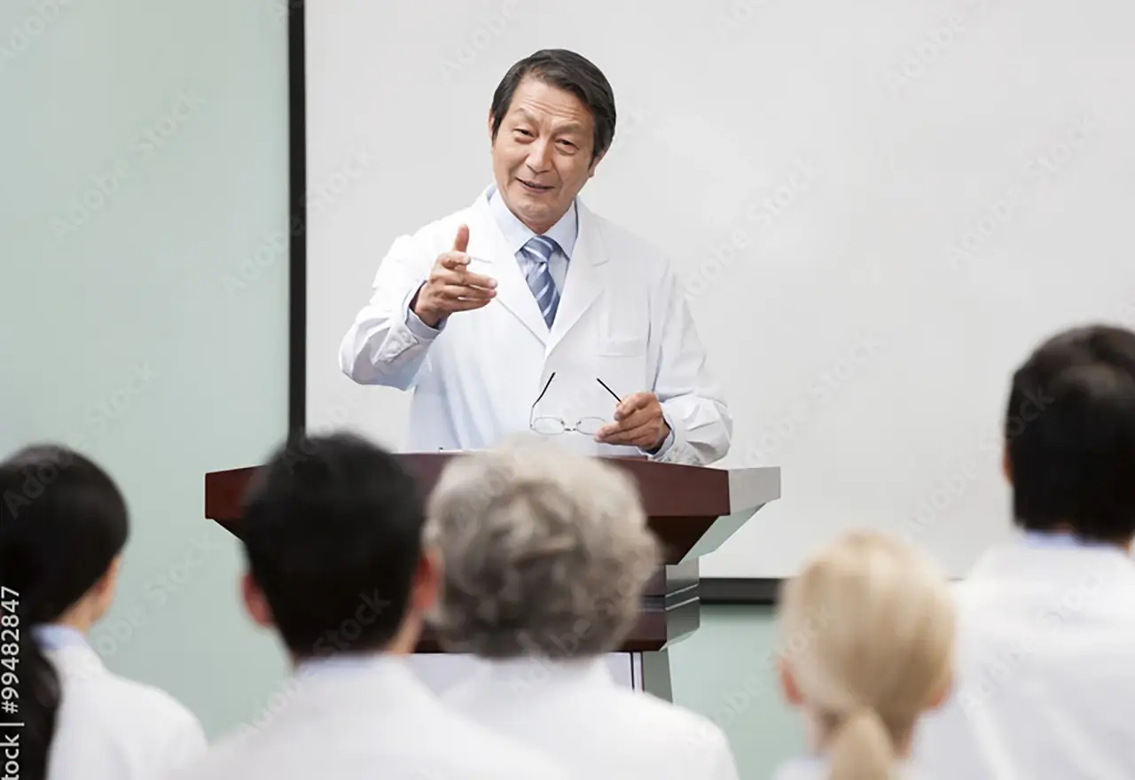 Doctor giving presentation